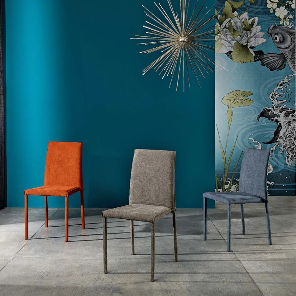 Silla de comedor de tela de diseño fabricada en Italia, Conny Viadurini
