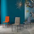 Silla de comedor de tela de diseño fabricada en Italia, Conny