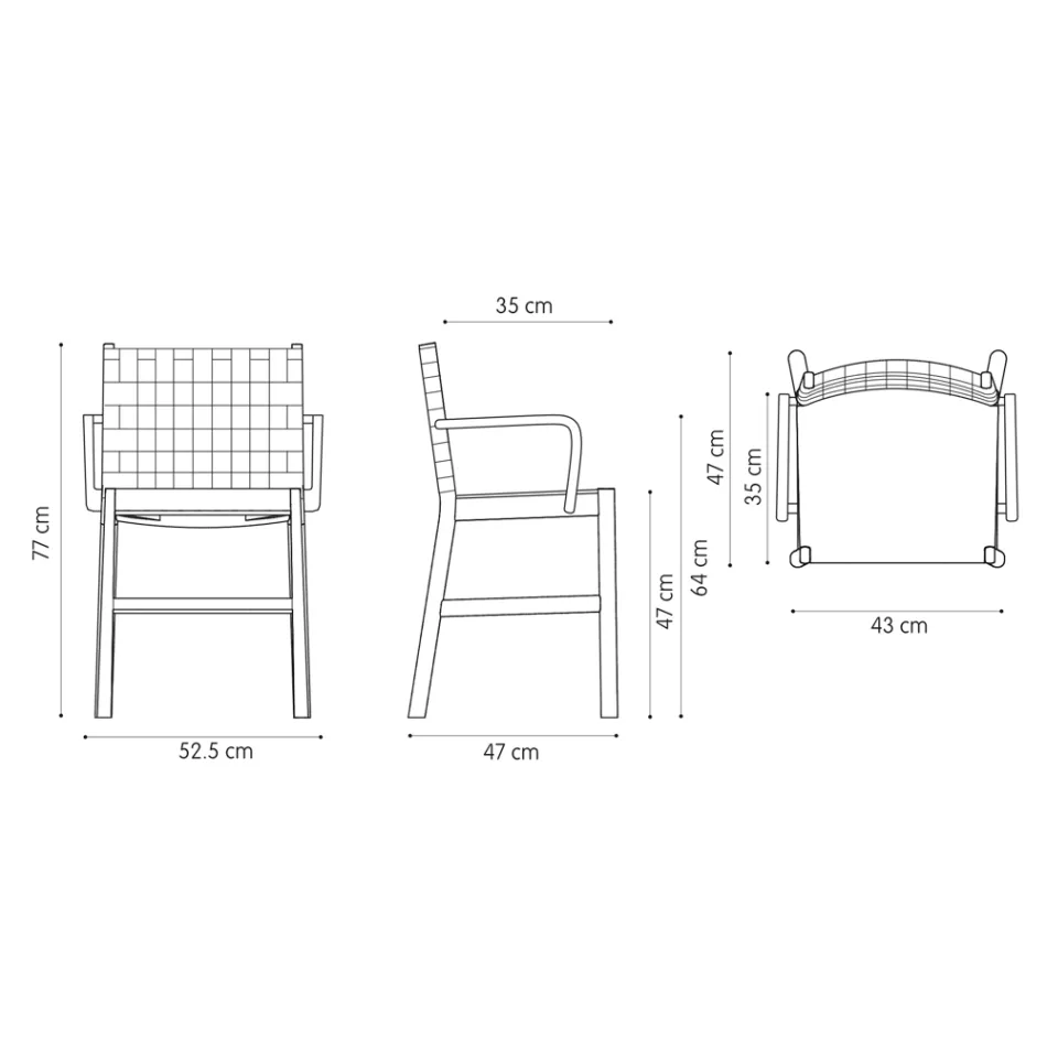 Silla de lujo en haya lacada en beige y cuero tejido Made in Italy - Nora Viadurini