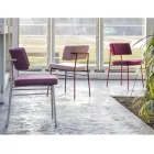 Silla de tela de lujo con base de metal Made in Italy, 2 piezas - Alaska Viadurini