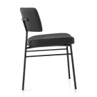 Silla de tela de lujo con base de metal Made in Italy, 2 piezas - Alaska Viadurini