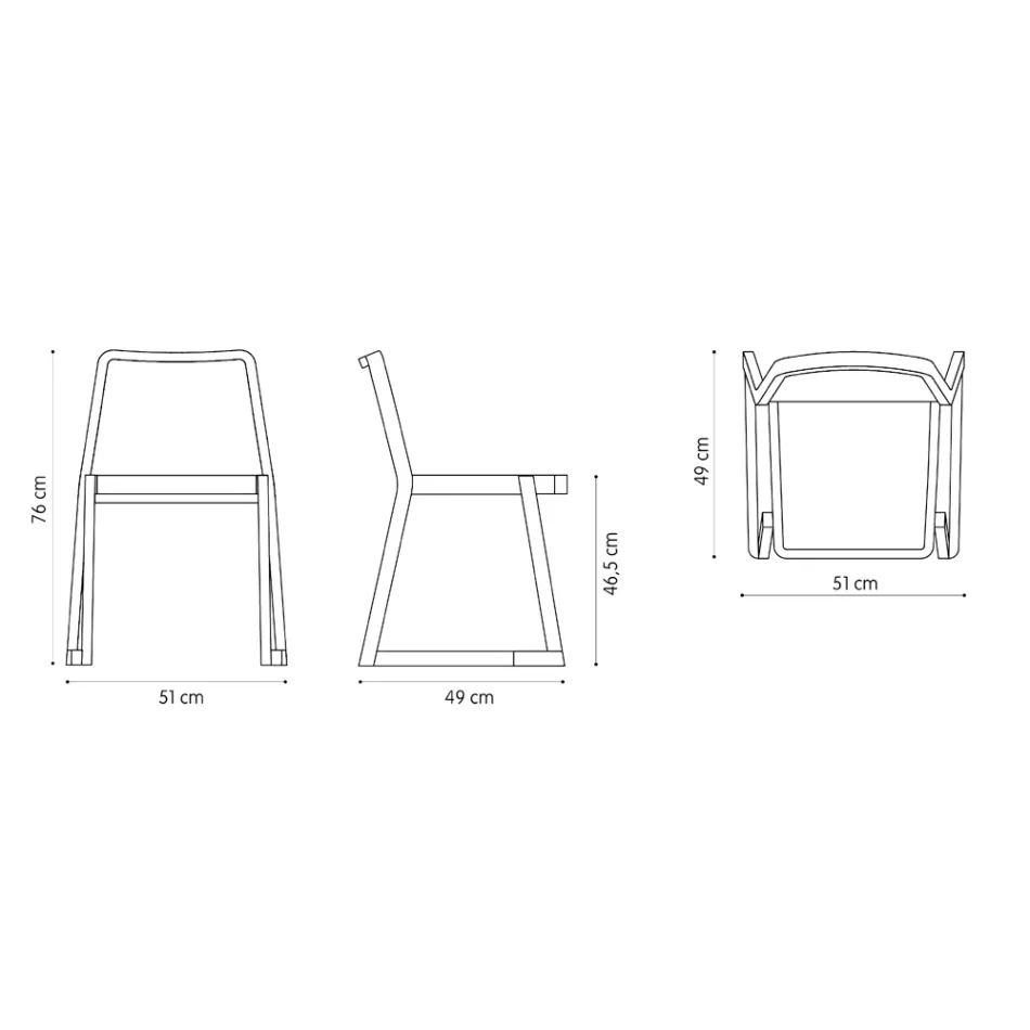 Silla apilable de calidad en madera de haya Made in Italy, 2 piezas - Leipzig Viadurini