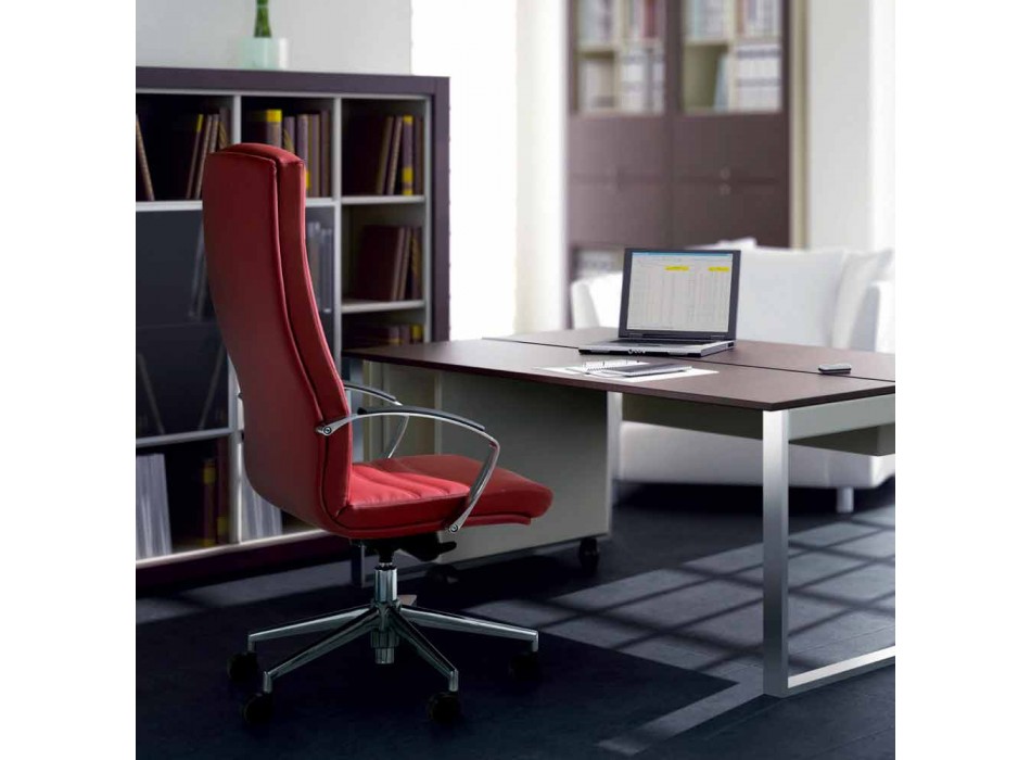 silla ejecutiva de cuero sintético oficinas monocasco Debora Viadurini