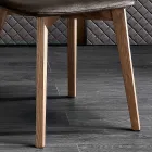 Silla elegante de diseño moderno en terciopelo de colores y madera - Bizet Viadurini