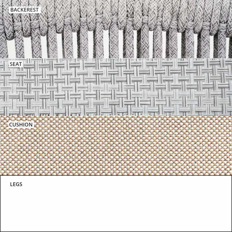 Silla de exterior con reposabrazos apilable tapizado H 78cm - Smart by Varaschin Viadurini