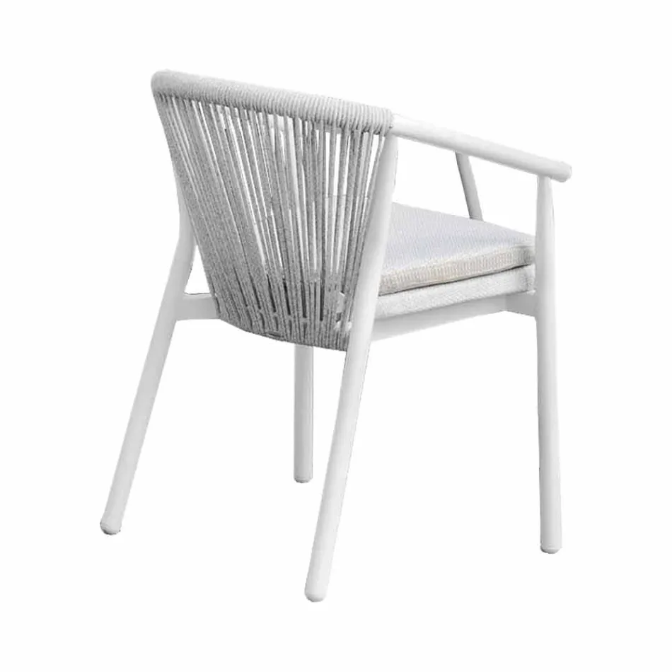 Silla apilable para exteriores con reposabrazos acolchados Al. 73 cm - Smart by Varaschin Viadurini
