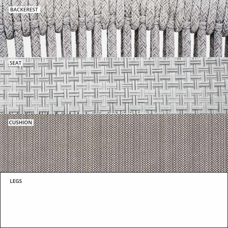 Silla apilable para exteriores con reposabrazos acolchados Al. 73 cm - Smart by Varaschin Viadurini