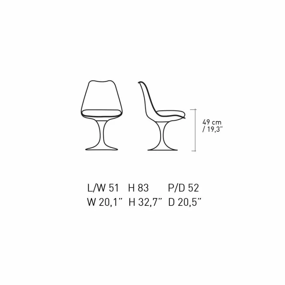 Silla giratoria de aluminio lacado con asiento de cuero Made in Italy - Cabiria Viadurini