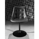 Silla Giratoria, Asiento en Ecopiel Procesamiento Capitonnè - Aura Viadurini