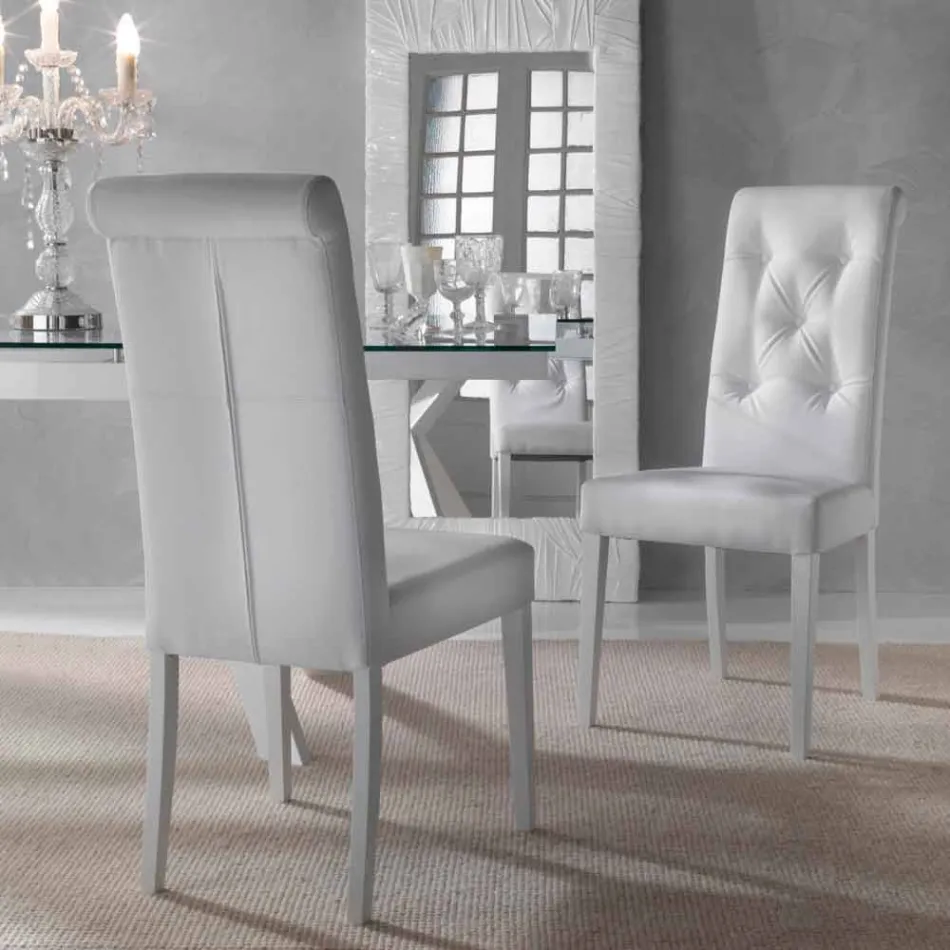 Silla de diseño tapizada, con procesamiento Capitonnè - Diana Viadurini