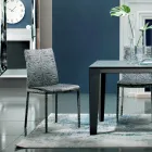 Silla acolchada y tapizada en tela Made in Italy 4 Piezas - Monnalisa Viadurini