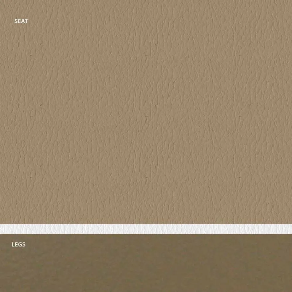 Silla acolchada de acero y asiento de piel sintética con borde blanco – Nirvana Viadurini