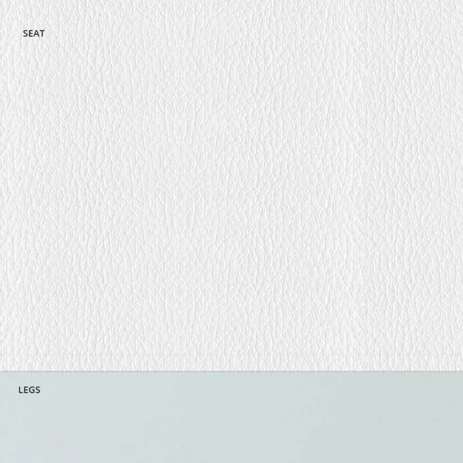 Silla acolchada de acero y asiento de piel sintética con borde blanco – Nirvana Viadurini