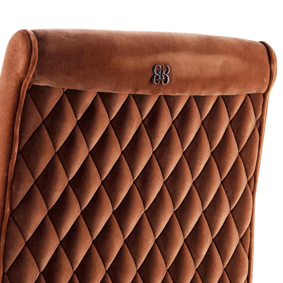 Silla de salón tapizada de madera maciza Grilli Zarafa hecha en Italia, 2 piezas Viadurini