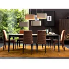 Silla de salón tapizada de madera maciza Grilli Zarafa hecha en Italia, 2 piezas Viadurini