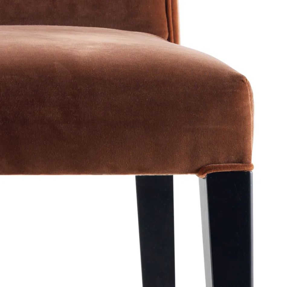 Silla de salón tapizada de madera maciza Grilli Zarafa hecha en Italia, 2 piezas Viadurini