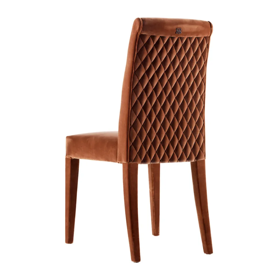 Silla de salón tapizada de madera maciza Grilli Zarafa hecha en Italia, 2 piezas Viadurini