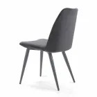 Silla de Comedor Acolchada con Base de Acero Lacado – Granella Viadurini