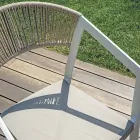 Silla Apilable con Asiento de Textilene y Respaldo de Mimbre Torcido - Passion Viadurini
