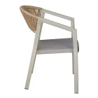 Silla Apilable con Asiento de Textilene y Respaldo de Mimbre Torcido - Passion Viadurini
