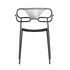 Silla Apilable con Estructura de Metal y Cuerda Made in Italy, 2 Piezas - Trosa Viadurini