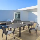 Silla de exterior apilable de aluminio pintado, Homemotion, 4 piezas - Odelia Viadurini