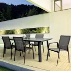 Silla de exterior apilable de aluminio pintado, Homemotion, 4 piezas - Odelia Viadurini