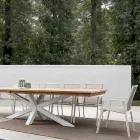 Silla de exterior apilable de aluminio pintado, Homemotion, 4 piezas - Odelia Viadurini
