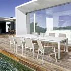 Silla de exterior apilable de aluminio pintado, Homemotion, 4 piezas - Odelia Viadurini