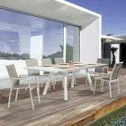 Silla de exterior apilable de aluminio pintado, Homemotion, 4 piezas - Odelia Viadurini