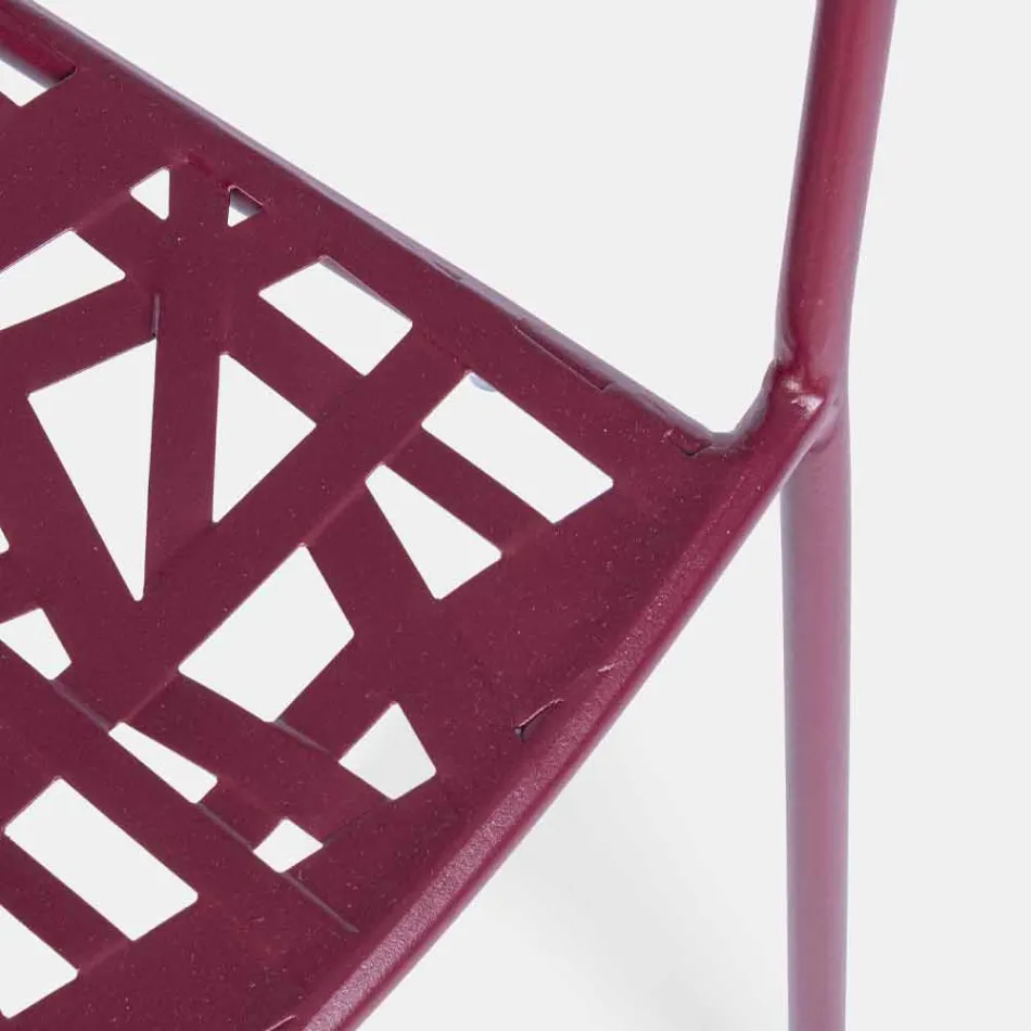 Silla apilable para exterior en acero con acabado mate, 4 piezas - Ralia Viadurini