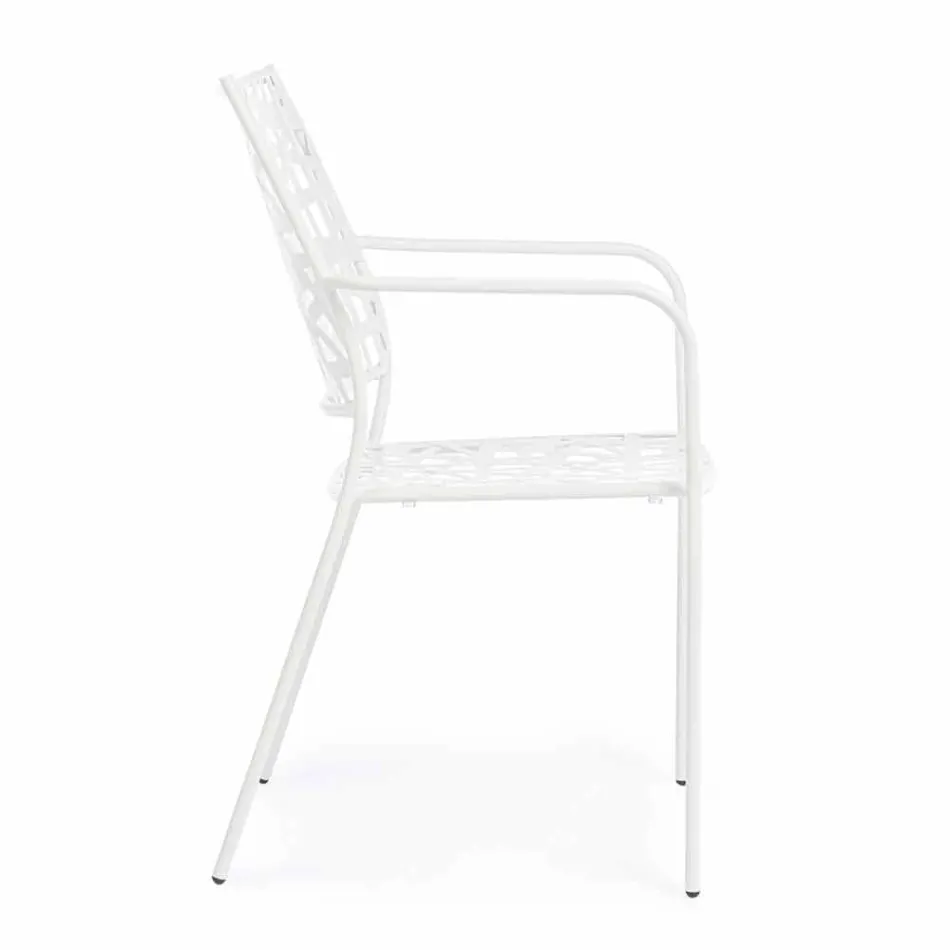 Silla apilable para exterior en acero con acabado mate, 4 piezas - Ralia Viadurini