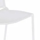 Silla apilable para exteriores en acero pintado de blanco, 4 piezas - Jaila Viadurini