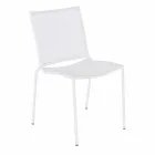 Silla apilable para exteriores en acero pintado de blanco, 4 piezas - Jaila Viadurini