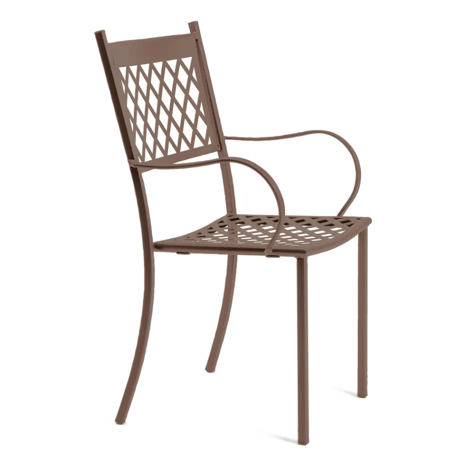 Silla de exterior apilable en acero galvanizado Made in Italy 4 piezas - Celia Viadurini