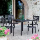 Silla de exterior apilable en acero galvanizado Made in Italy 4 piezas - Celia Viadurini