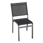 Silla de jardín apilable de aluminio y textilene blanca o gris - Floraforma Viadurini