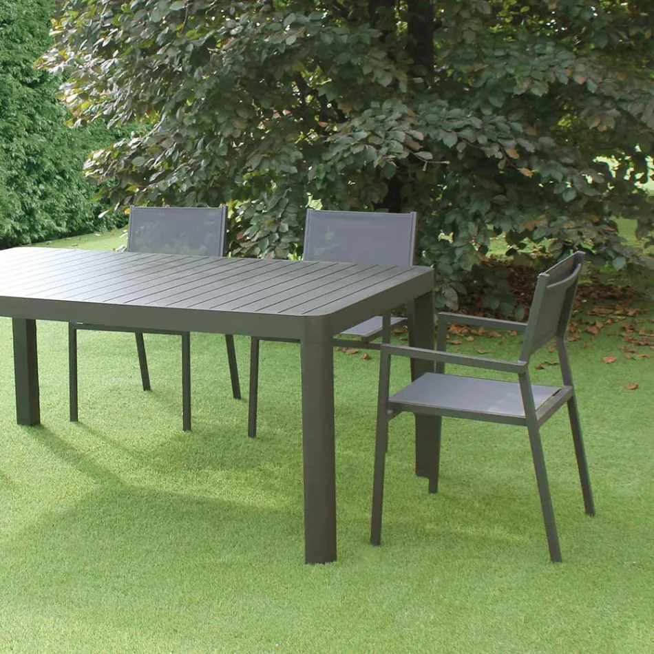 Silla de jardín apilable de aluminio y textileno - Ninfea Viadurini