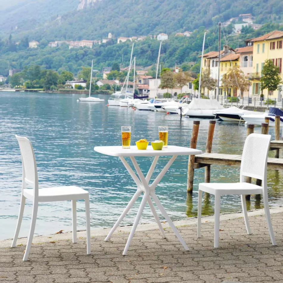 Silla de jardín apilable de polipropileno y fibra de vidrio - Ciop Viadurini