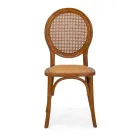 Silla de salón apilable en madera de Ailando y paja de Viena - Laguna Viadurini