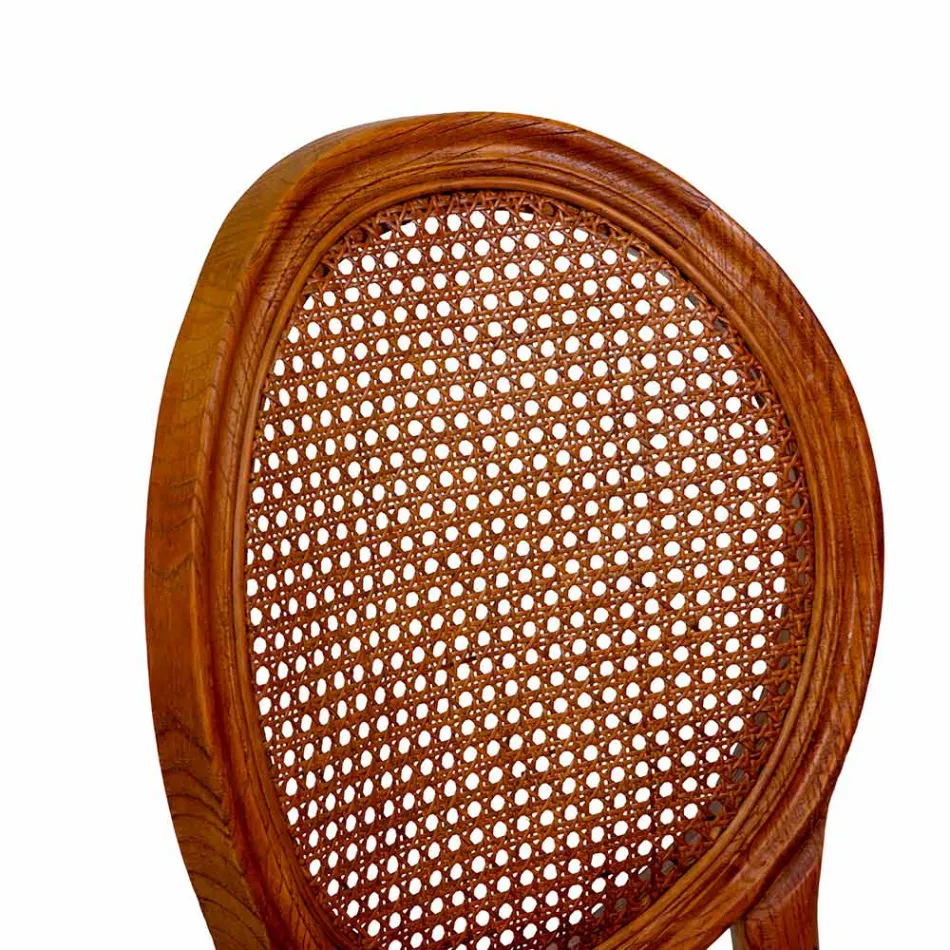 Silla de salón apilable en madera de Ailando y paja de Viena - Laguna Viadurini