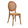 Silla de salón apilable en madera de Ailando y paja de Viena - Laguna