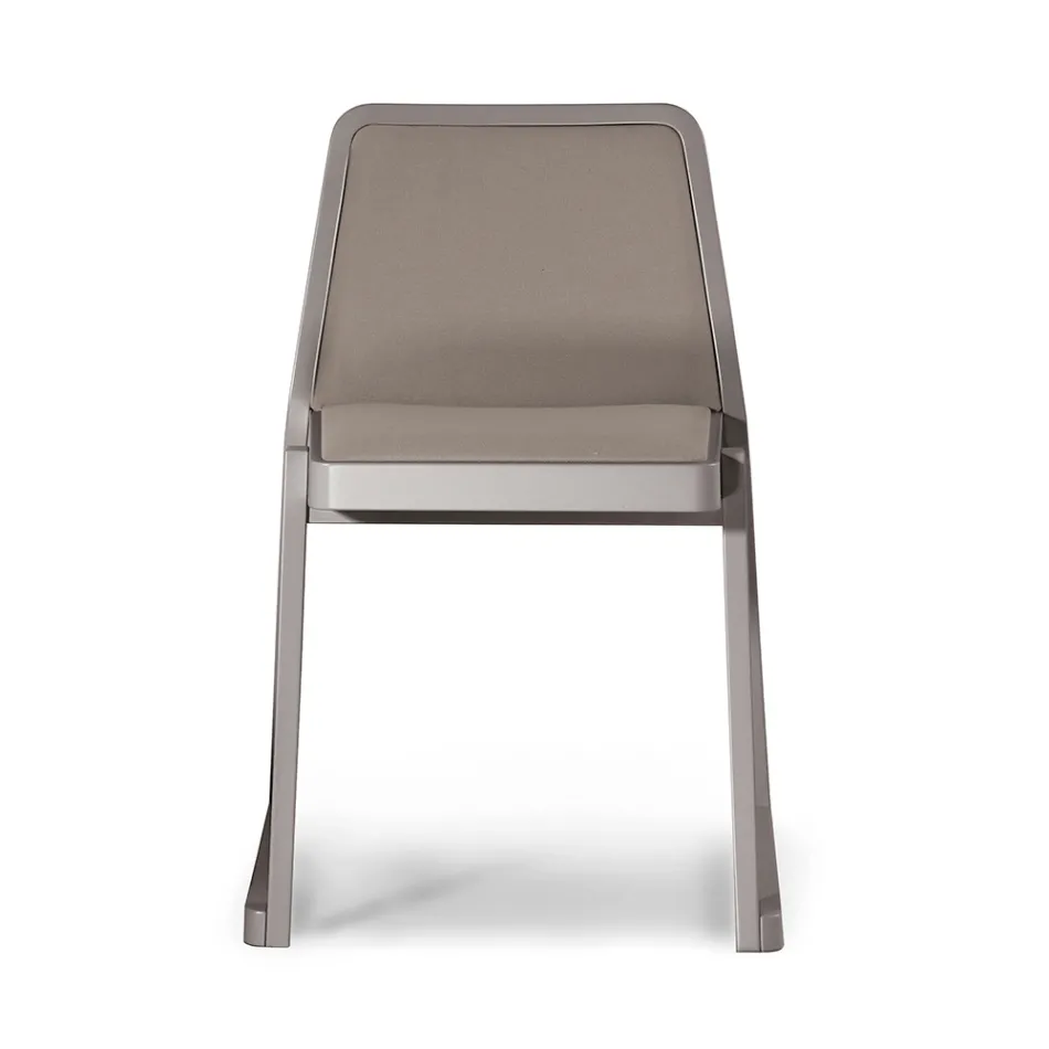 Silla apilable de madera con asiento de terciopelo Made in Italy, 2 piezas - Leipzig Viadurini