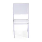 Silla apilable de textilene y estructura de aluminio blanco - Pennarello Viadurini