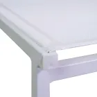 Silla apilable de textilene y estructura de aluminio blanco - Pennarello Viadurini