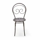 Silla apilable de exterior en metal Made in Italy, 2 piezas - Autoridad Viadurini