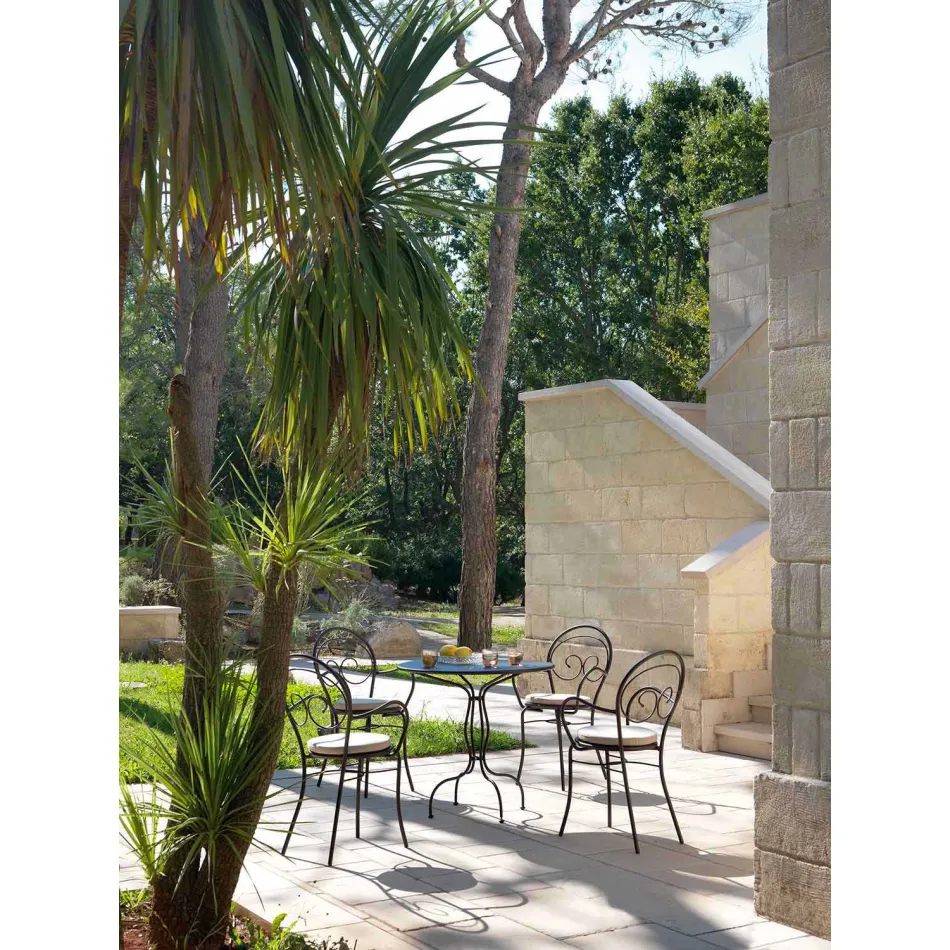 Silla apilable de exterior en metal Made in Italy, 2 piezas - Autoridad Viadurini