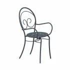 Silla apilable de exterior en metal Made in Italy, 2 piezas - Autoridad Viadurini