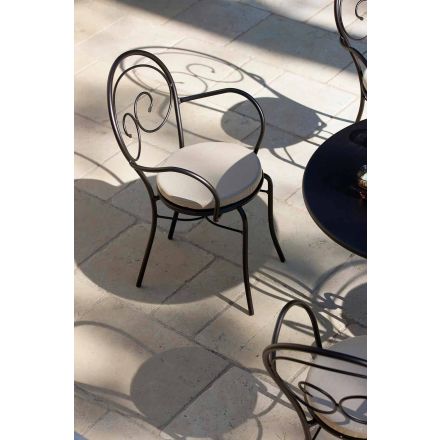 Silla apilable de exterior en metal Made in Italy, 2 piezas - Autoridad Viadurini