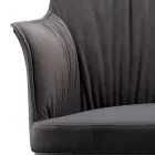 Silla de acero con asiento tapizado en terciopelo Made in Italy - Arisa Viadurini